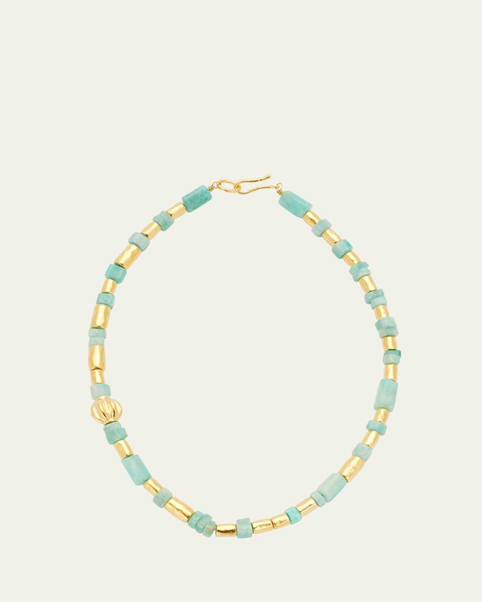 Valentine Bead Strand Necklace with Amazonite
